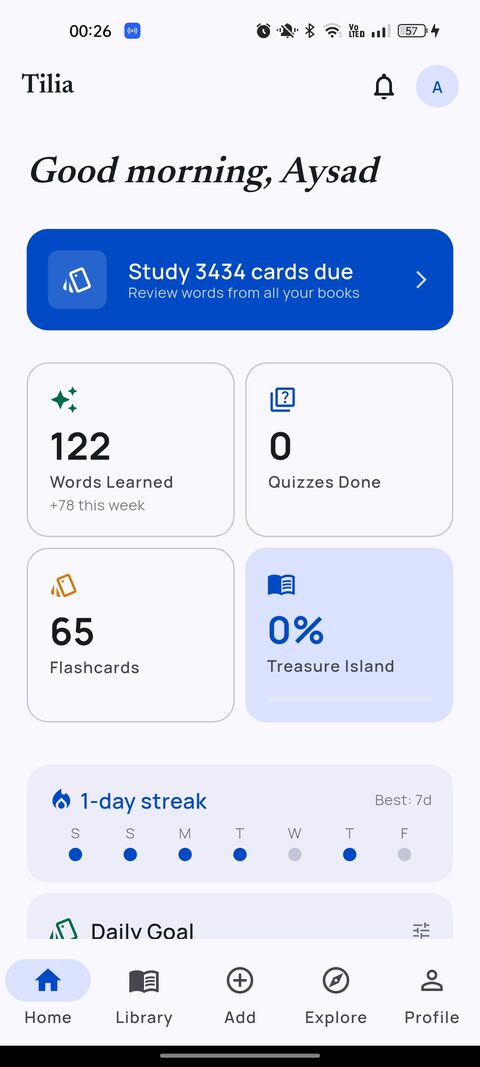 The Tilia home dashboard