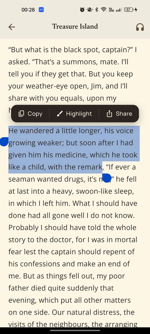 Reading a book in Tilia with tap-to-define